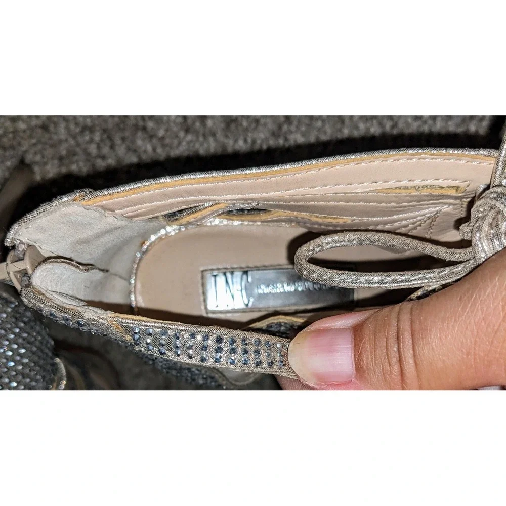 Inc International Concepts Women's Rhinestone Champagne Sharee High Heels Sz.7.5